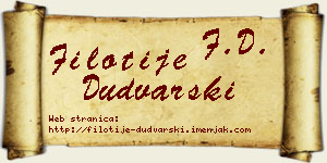 Filotije Dudvarski vizit kartica